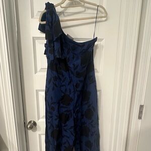 Kate Spade Blue and Black Velvet Jumpsuit